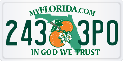 FL license plate 2433PO