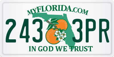 FL license plate 2433PR