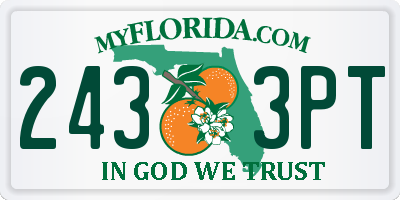 FL license plate 2433PT