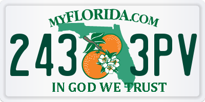 FL license plate 2433PV