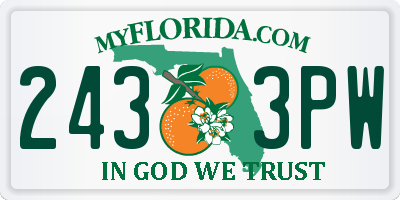 FL license plate 2433PW