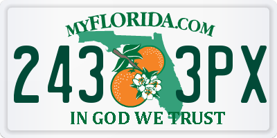 FL license plate 2433PX