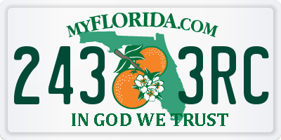 FL license plate 2433RC