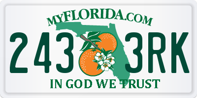 FL license plate 2433RK
