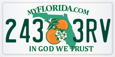 FL license plate 2433RV