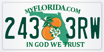 FL license plate 2433RW