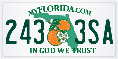 FL license plate 2433SA