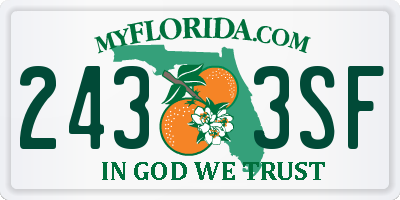 FL license plate 2433SF
