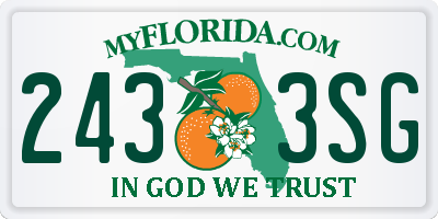 FL license plate 2433SG