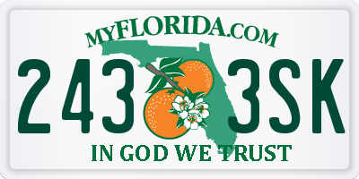 FL license plate 2433SK