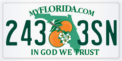 FL license plate 2433SN