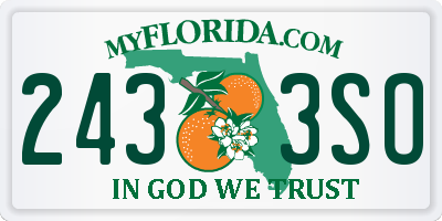 FL license plate 2433SO