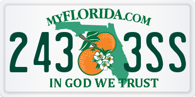 FL license plate 2433SS