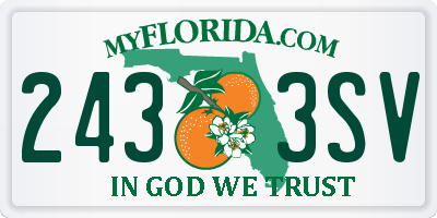 FL license plate 2433SV