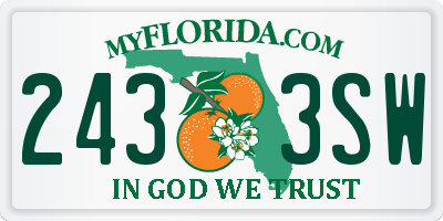 FL license plate 2433SW