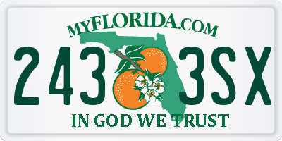 FL license plate 2433SX