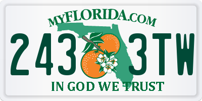 FL license plate 2433TW