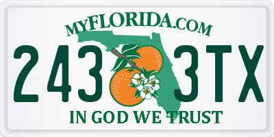 FL license plate 2433TX