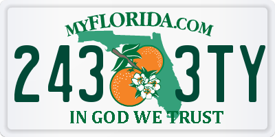 FL license plate 2433TY