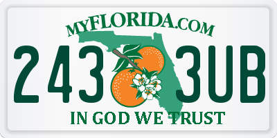 FL license plate 2433UB