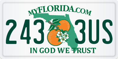 FL license plate 2433US