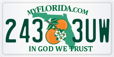 FL license plate 2433UW