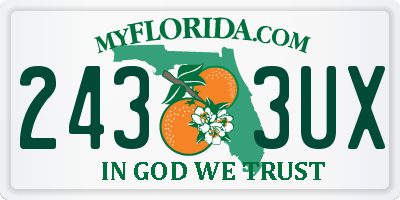 FL license plate 2433UX