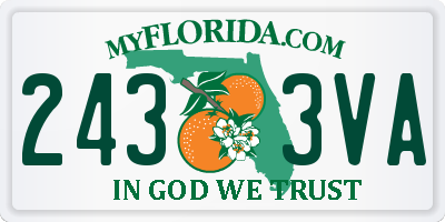FL license plate 2433VA