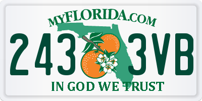 FL license plate 2433VB