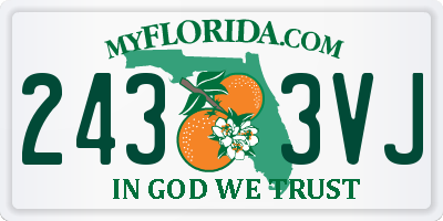 FL license plate 2433VJ