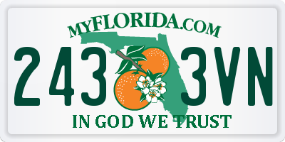 FL license plate 2433VN