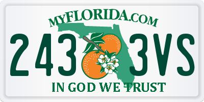 FL license plate 2433VS