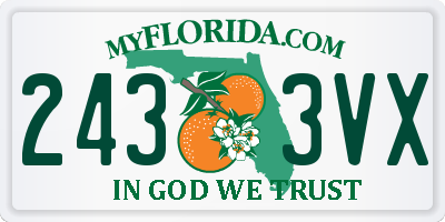 FL license plate 2433VX