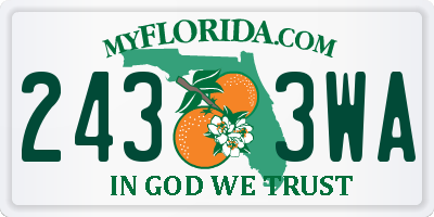 FL license plate 2433WA