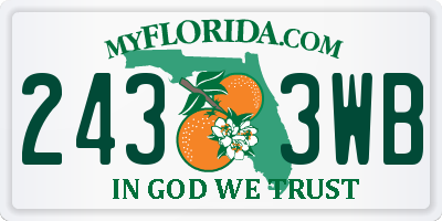 FL license plate 2433WB