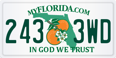 FL license plate 2433WD
