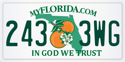 FL license plate 2433WG