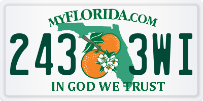 FL license plate 2433WI