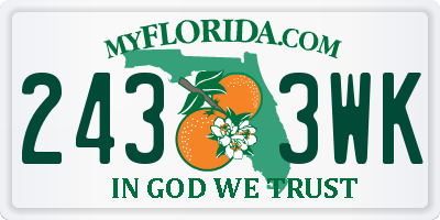 FL license plate 2433WK