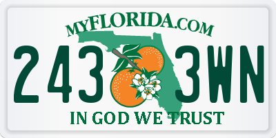 FL license plate 2433WN