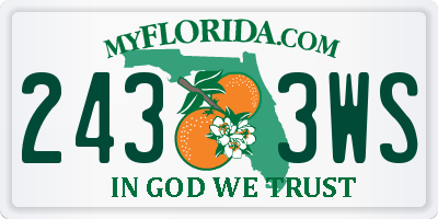 FL license plate 2433WS
