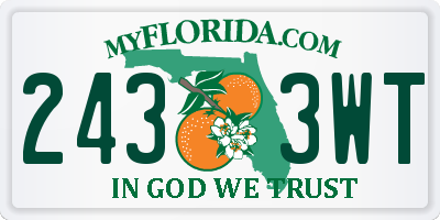 FL license plate 2433WT