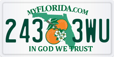 FL license plate 2433WU