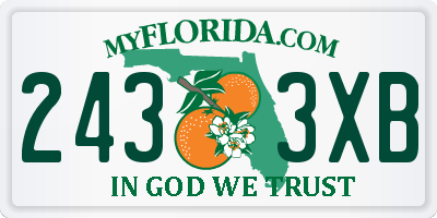 FL license plate 2433XB