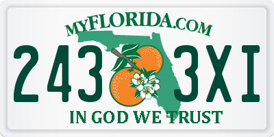 FL license plate 2433XI
