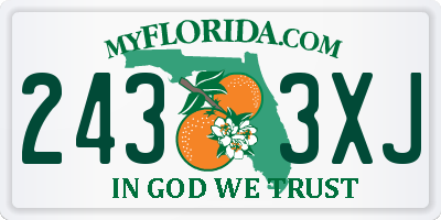 FL license plate 2433XJ