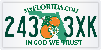 FL license plate 2433XK