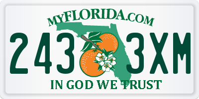 FL license plate 2433XM