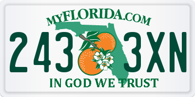 FL license plate 2433XN