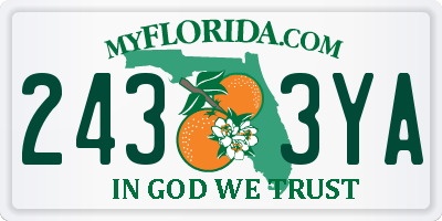 FL license plate 2433YA